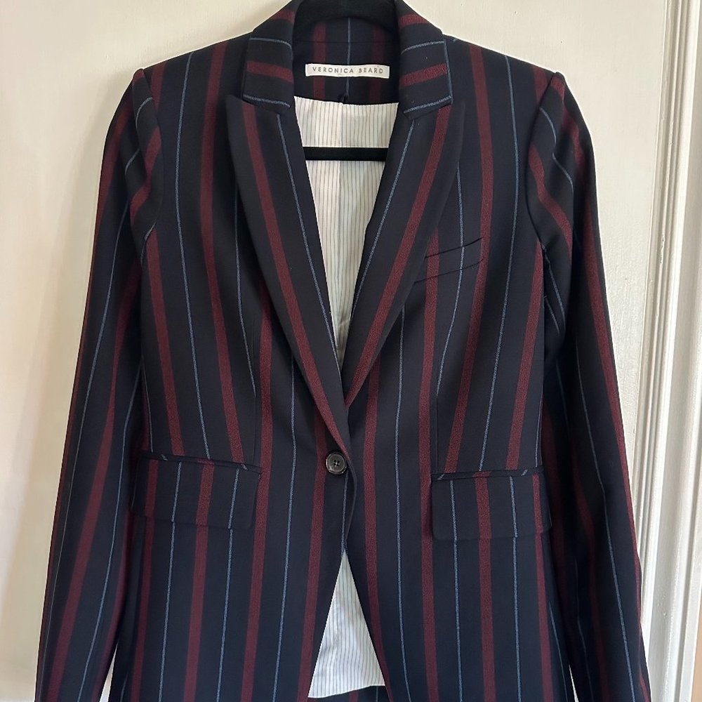 Veronica Beard Carter Striped Dickey Blazer Jacket Sz